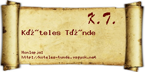 Köteles Tünde névjegykártya
