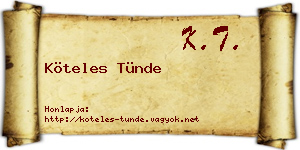Köteles Tünde névjegykártya